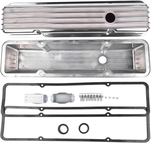 Aluminum Tall Valve Covers Replacement for Chevy SBC Small Block 283 302 305 327 350 400 1958-1986 Black in Saudi Arabia