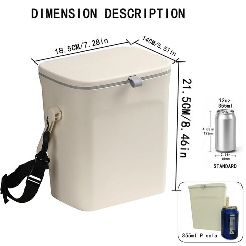 Leakproof Car Garbage Can, Car Trash Bag Sturdy Hanging Garbage Bin with Lid, for Driver and Passenger,Easy to Use Vehicle Trash Can, Suitable for Sedans, SUVs, MPVs & Trucks (White) in Saudi Arabia