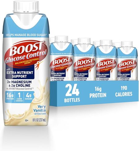 BOOST Glucose Control Ready to Drink Nutritional Drinks, Creamy Strawberry, 8 fl oz Carton (4 x 6 Packs) in Saudi Arabia