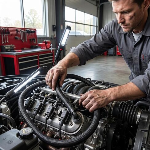 5/16" ID Fuel Line Hose SAE 30R6 Braided with 10 Clamps Rubber Tubing 10 Feet 300PSI for Automotives Boat Generators fuel hose (8mm ID) (ID 5/16) in Saudi Arabia