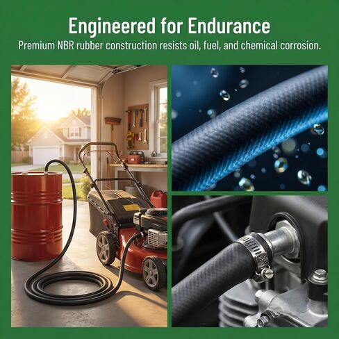 5/16" ID Fuel Line Hose SAE 30R6 Braided with 10 Clamps Rubber Tubing 10 Feet 300PSI for Automotives Boat Generators fuel hose (8mm ID) (ID 5/16) in Saudi Arabia