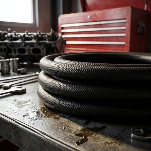 5/16" ID Fuel Line Hose SAE 30R6 Braided with 10 Clamps Rubber Tubing 10 Feet 300PSI for Automotives Boat Generators fuel hose (8mm ID) (ID 5/16) in Saudi Arabia