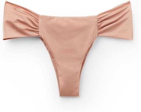 Woman's Draped Brazilian Swimsuit Bottom Shiny Satin in Kuwait