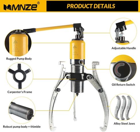 Hydraulic Gear Puller Kit 10 Ton Hydraulic Capacity Puller 2 or 3 Jaws Bearing Pulling Hub Separator Hydraulic Puller Separator Tool Kit Set for Drawing Machine Pulling Hubs Gears Flanges in Saudi Arabia