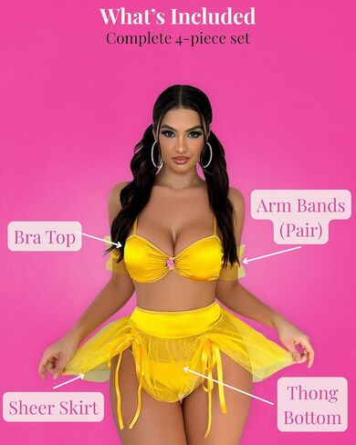 Women's Sexy Princess Lingerie Set - Fairytale Cosplay Fantasy Costume Gold in Saudi Arabia