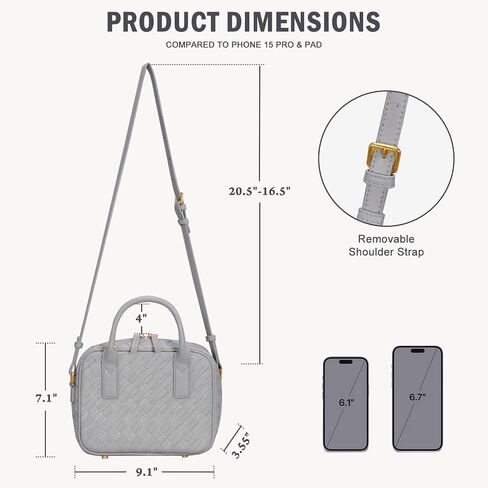 Woven Bag for Women, Top Handle Satchel Handbag Crossbody Bag PU Leather Shoulder Bag Woven Purses for Women in Saudi Arabia