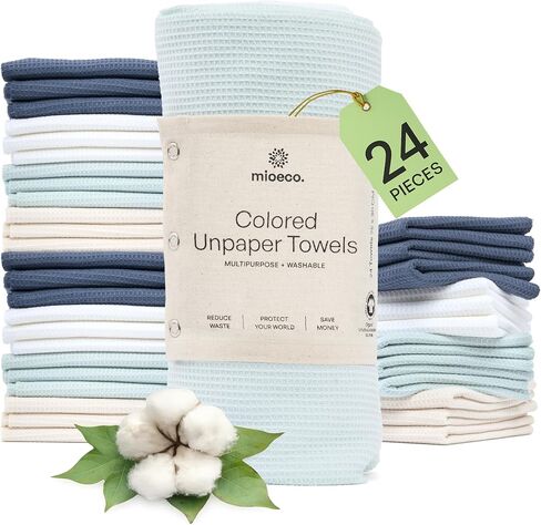 10 Pack Kitchen Paper Towels Washable - Super Absorbent Natural Paper Towels - Natural Cotton - Reusable, Paperless Kitchen Dish Cloths - 100% Organic Cotton Dish Towels - Reusable Paper Towel in Saudi Arabia