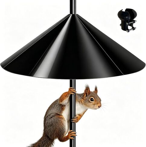 19 Inch Wide Black Squirrel Baffle - Ideal for Bird Feeder Poles, Outdoor Pole Mount Stoppers, and Shepherd’s Hooks Black in Saudi Arabia