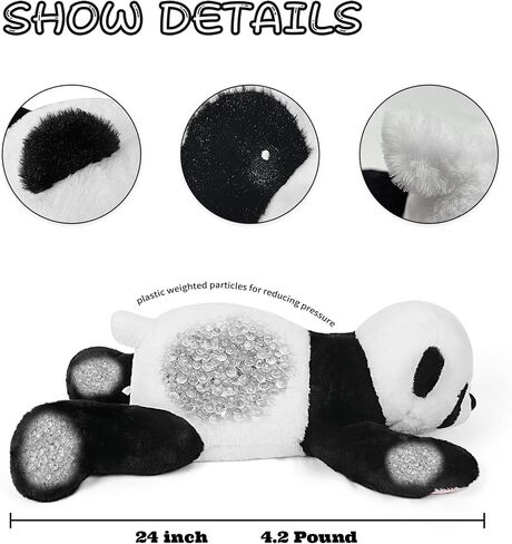 5 lb Weighted Animal Plush, 24in Weighted Gaint Panda Plushie Toy Dolls Pillows(Panda) in Saudi Arabia