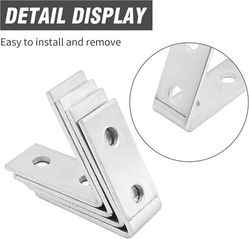 4 PCS Inside Angle Bracket for 1/2" Bolt in 1-5/8" Strut Channel, Corner Brace Framing Connector, Thickness 4.75mm (2 Holes 45 Degree) in Saudi Arabia