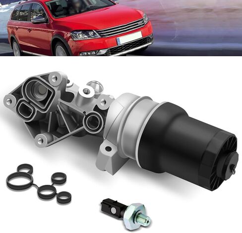 Upgraded aluminum Oil Filter Base Housing Assembly Compatible with 2005-2014 Volkswagen Beetle Golf Jetta Rabbit Passat Audi TTRS 2.5L Replace # 07K115397B 07K115397A 07K115397D in Saudi Arabia