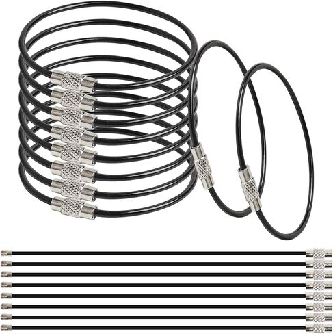 100 Pieces Cable Key Rings Wire Keychain Cable 6 in 2 mm Stainless Steel Wire Keychain Metal Wire Keychain for Keys, Tags,Transport,Office, Warehouse in Kuwait