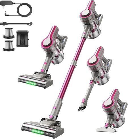 500W Cordless Vacuum Cleaner, 6-in-1 Lightweight Stick Vacuum with 50 mins Runtime, Powerful Suction, Rechargeable Vacuum Cleaners for Home Hardwood Floor Carpet Pet Hair,ruVWXjshshs34(yellow-30) in Saudi Arabia