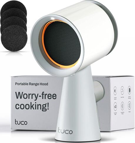 TUCO Portable Range Hood, Desktop Kitchen Exhaust Fan with 3 Speeds, Triple Filter Polymer, Aluminum & Carbon, Low Noise, Oil Collection Cup, Smoke Air Purifier for Indoor BBQ, Hot Pot and RV Kitchens in Kuwait