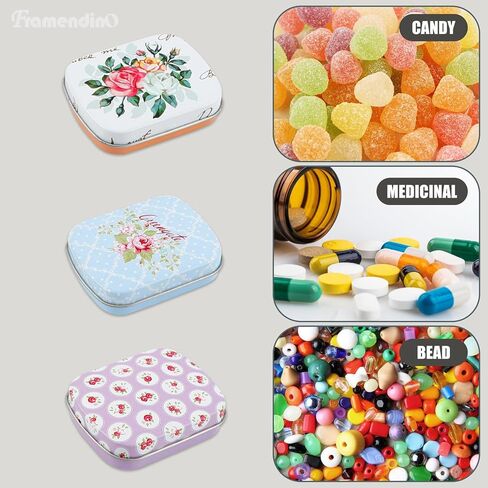 Framendino, 8 Pack Mini Tin Trinket Coin Box Flamingo Pattern Jewelry Storage Case with Lid for Jewelry Storage (Random Color) in Saudi Arabia