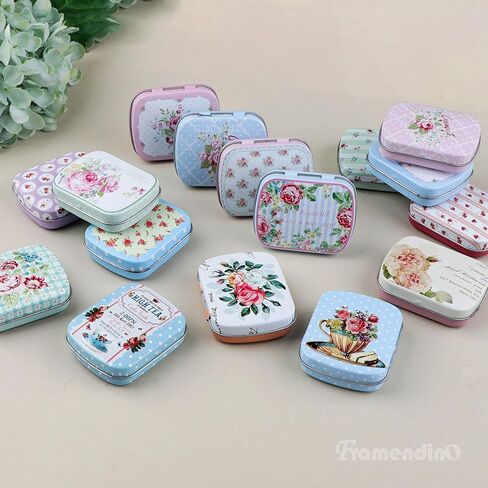 Framendino, 8 Pack Mini Tin Trinket Coin Box Flamingo Pattern Jewelry Storage Case with Lid for Jewelry Storage (Random Color) in Saudi Arabia