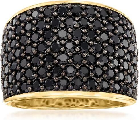 Ross-Simons 3.80 ct. t.w. Pave Black Spinel Ring in 18kt Gold Over Sterling in Saudi Arabia