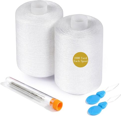 ilauke Sewing Thread, 1000 Yard per White Sewing Thread, Polyester Thread Spools Sewing Machine Thread All Purpose Thread for Hand Quilting Thread and Sewing Machine in Kuwait