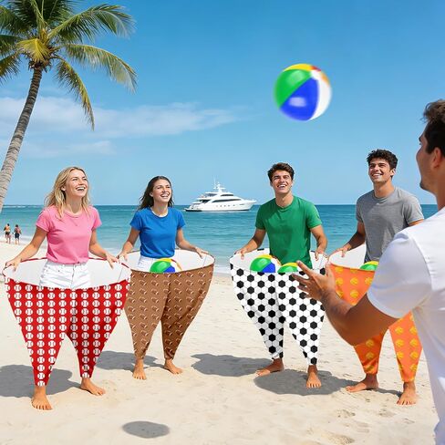 4 PCS Granny Pants Outdoor Game Granny Pant Game Set for Adults and Family Hilarious Yard Games Big Pants Ball Catch Game with 4 Giant Stretchy Pants & 12 Bouncy Balls & 1 Air Pump in Saudi Arabia