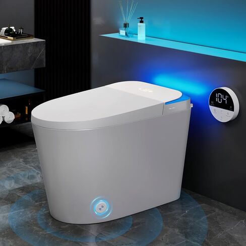 VIPBEAR Tankless One-Piece Smart Toilet with Heated Seat & Auto Lid | 1000g MaP, High Efficiency Dual Flush | Foam Shield, Foot Sensor, Night Light, Blackout Flush in Saudi Arabia