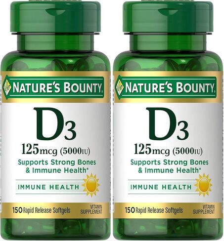 Nature's Bounty Vitamin D-5000 IU Softgels, Maximum Strength 150 ea ( Pack of 2) in Saudi Arabia