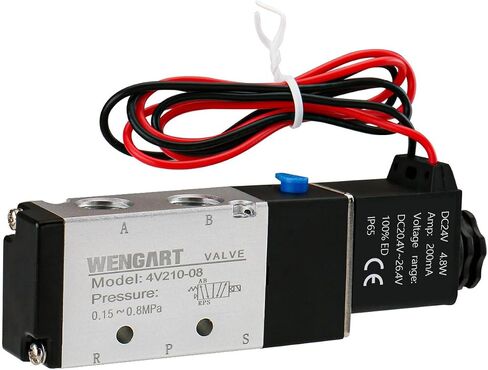 Pneumatic Solenoid Valve with 2 Position 5 Way,4V210-08,2position 5way,1/4"PT,Single Coil Pilot-Operated Electric,Work for Quick and Reliable Cylinder Reversing (DC24V) in Saudi Arabia
