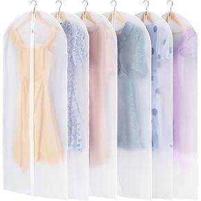 12 Pack Garment Bags for Hanging Clothes - Translucent Suit Bag for Closet Wardrobe Storage Travel - 24" x 42" in Saudi Arabia