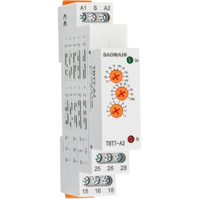 Baomain Multi-Function Time Relay, 16A Delay Off 2 SPDT, DIN Rail Mounting Timer Relay TBT7-C2 (2-SPDT, 12-240VAC/DC) in Kuwait