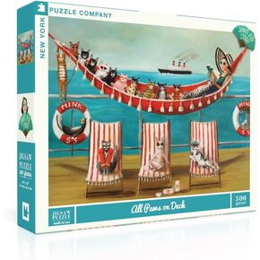New York Puzzle Company - Janet Hill All Paws on Deck - 500 Piece Jigsaw Puzzle for Adults by Janet Hill in Saudi Arabia