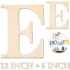 Large Wooden Letters 12 inch Wood Letters for Crafts Projects Small Wooden Letters 6 inch for Wall Decor Home Decor Birthday Party Wedding Decorations Unfinished Wood Crafts to Paint (Wooden Letter A) in Saudi Arabia