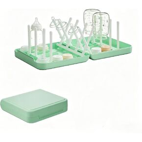 Travel Bottle Drying Rack with Tray and Drainer, Foldable, Portable. Space Saving Baby Bottle Drying Rack, Baby Essentials for Home&Travel,White in Saudi Arabia