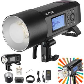 Godox AD400PRO Profession Studio Flash Light with Godox&Bowens Mount GN72 400Ws 2.4G TTL HHS 1/8000S 5600K±200K 21.6V/2600mAh 0.01-1s Recycle Time 30W Modeling lamp for Portrait/Product Photography in Saudi Arabia