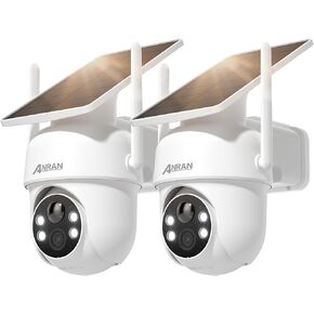ANRAN Solar Security Cameras Wireless Outdoor,2K Cameras for Home Security with Fixed Solar Panel, 360° PTZ for Home Surveillance,2.4G WiFi, PIR Human Detection, 3MP Color Night Vision, 2 Pack in Saudi Arabia