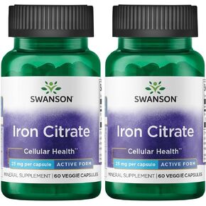Swanson Iron Citrate 25 Milligrams 60 Veg Capsules (2 Pack) in Saudi Arabia