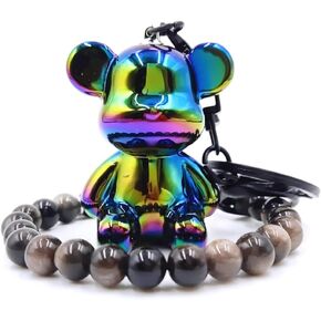 Black Style Bracelet & Teddy Bear with Keychain (Happy Father's Day) in Saudi Arabia