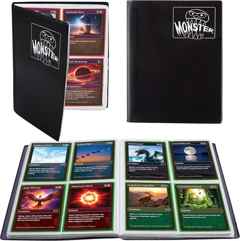 Monster 4 Pocket Trading Card Binder - Matte Purple Album, Anti-Theft & Anti-Drop TCG Protection w Side Loading Padded Pockets, Double Sided, Holds 160 Cards, For Sports, Gaming, Kpop, Christmas Gift in Saudi Arabia