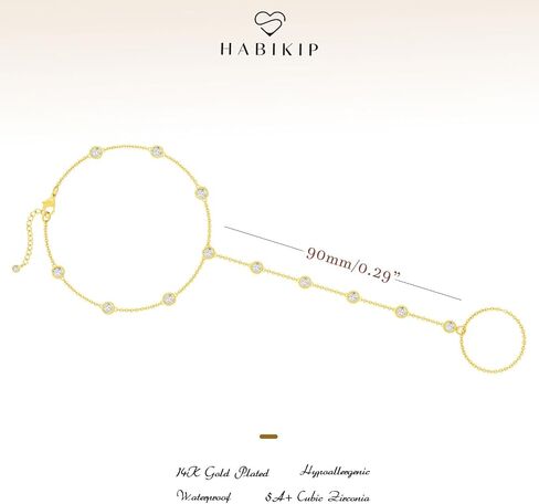 Gold Hand Chain Bracelet for Women, 14K Gold Plated Finger Ring Bracelets for Women Trendy, Dainty Simple Waterproof Bracelet Fashion Jewelry for Women in Saudi Arabia