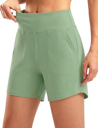 Sykooria Women's High Waisted Athletic Shorts with Pockets 6" Stretchy Yoga Shorts for Workout Gym Running Casual Walking in Saudi Arabia