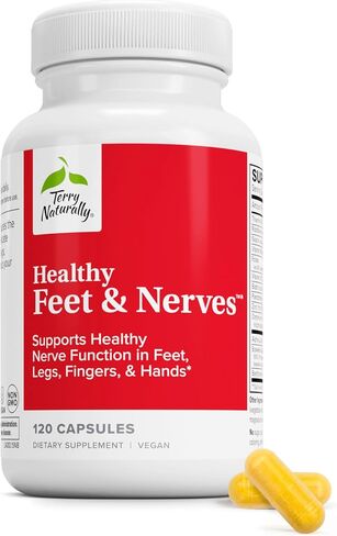 Terry Naturally Healthy Feet & Nerves - 120 Capsules, Pack of 2 - Supports Healthy Nerve Function in Feet, Legs, Fingers & Hands - Non-GMO, Vegan, Gluten Free - 120 Total Servings in Kuwait