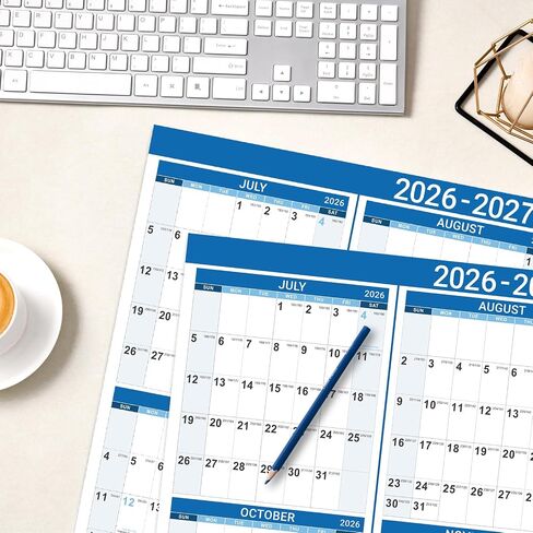 2025 Yearly Wall Calendar - Jan. 2025 - Dec. 2025, 22.8" x 34.4" (Open), 2025 Wall Calendar, Premium Paper, Double-Sided Small Round Sticks, Blue in Saudi Arabia