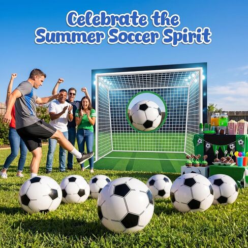 FUTUREPLUSX 8PCS Inflatable Soccer Balls, 12 Inches Inflatable Balls for Kids Beach Soccer Balls for Swimming Pool Beach Game, Birthday Party Decorations, Themed Sports Decor in Saudi Arabia