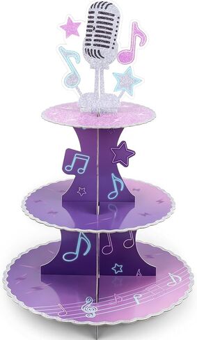 Kpop Cupcake Toppers Stand,Kpop Birthday Decorations, Kpop Cake Topper, Cupcake Holder and Serving Tray for Dessert Table,3 Tier Cupcake Stand for Birthday Party Decoration in Saudi Arabia