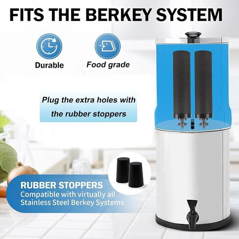 Silicone filter cartridge plugs are compatible with Berkey® water filters - leak-proof replacement plugs, compatible with all Berkey® models, easy to install - 8-piece set of sealing plugs in Saudi Arabia