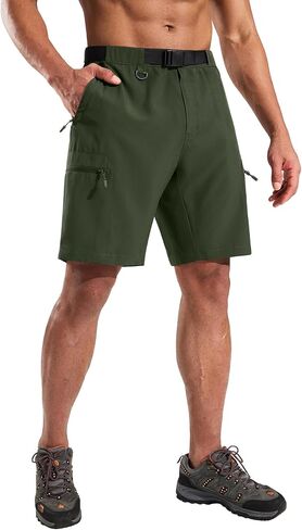 Haimont Men's Quick Dry Hiking Cargo Shorts 9in Lightweight Water Repellent UPF50 Travel Camping Shorts 5 Zipper Pockets in Saudi Arabia