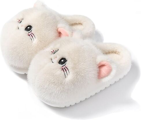 Women's Fuzzy Cat Slippers Soft Cozy Non-slip Indoor House Shoes | cute 3d cat ears,ideal for cat lovers,thick non-slip sole,lightweight,indoor and outdoor,winter warm cozy in Saudi Arabia