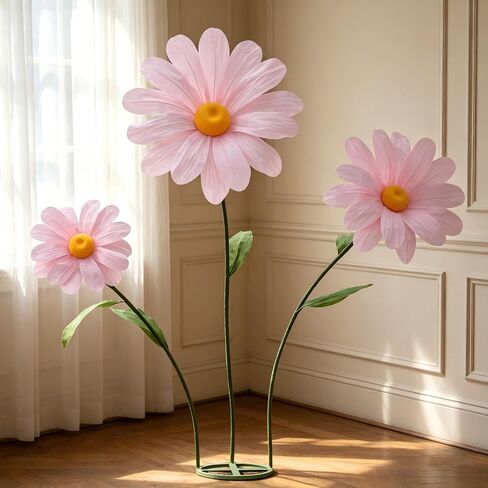 Large Daisy Flowers Artificial 5.9 Ft Giant Paper Flowers Decoration Big Flowers Decor for Birthday Party Garden Office Home Wedding Graduation Shop Window Display(White) in Saudi Arabia
