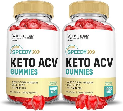 Justified Laboratories Speedy Keto ACV Gummies 1000MG Apple Cider Vinegar Formulated with Pomegranate Beet Juice Powder B12 Vegan Non GMO 60 Gummys (60 Count (Pack of 1)) in Saudi Arabia