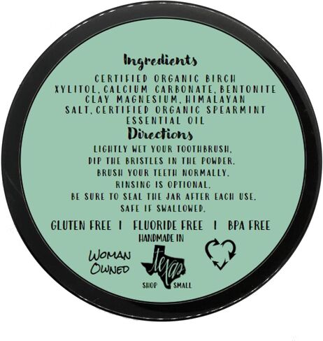 Remineralizing Vegan Mineral Tooth Powder I Spearmint Formula I Natural Whitening I Stronger Teeth 1.5oz (1.5oz jar) in Saudi Arabia