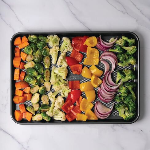 Baker's Secret Baking Sheet Pan Set, 3x Cookie Sheets for Oven, Diamond Texture Premium Air Flow, Set of 3 Baking Trays, Extra Thick 0.6mm with Diamond Base PFOA, PFOS, PTFE and PFAS free in Saudi Arabia