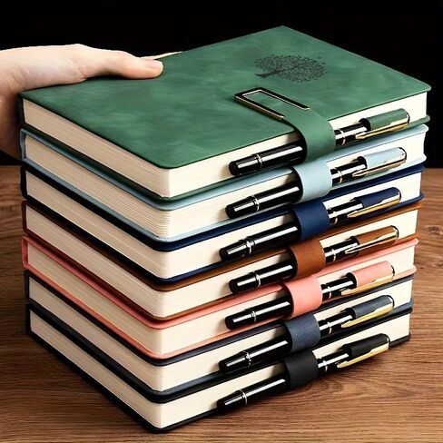 Journals for Writing, A5 Leather Ruled Notebook with 160 Pages, 100 Gms College Ruled Journal with Thick Paper, Hardcover with Inner Pocket & Pen Holder, Brown in Saudi Arabia